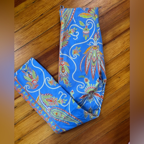 Gretchen Scott Designs Orange and Blue Floral Pants - Picture 1 of 2